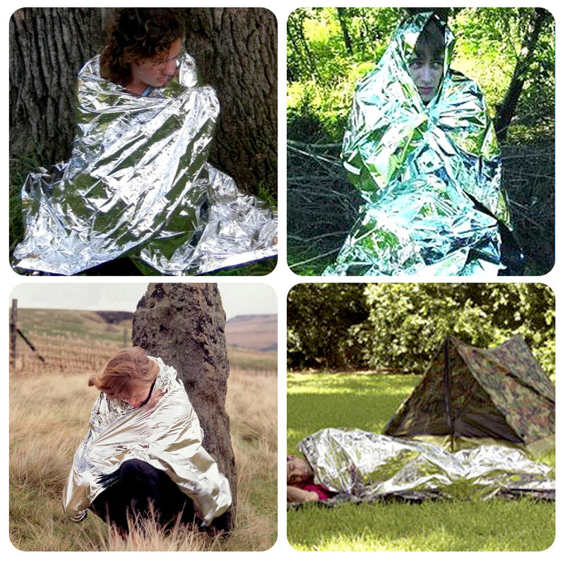 Emergency Blanket Outdoor Survival Rescue First Aid Foil Thermal Blanket Hypothermia Windproof Multi-use For Explore Camping
