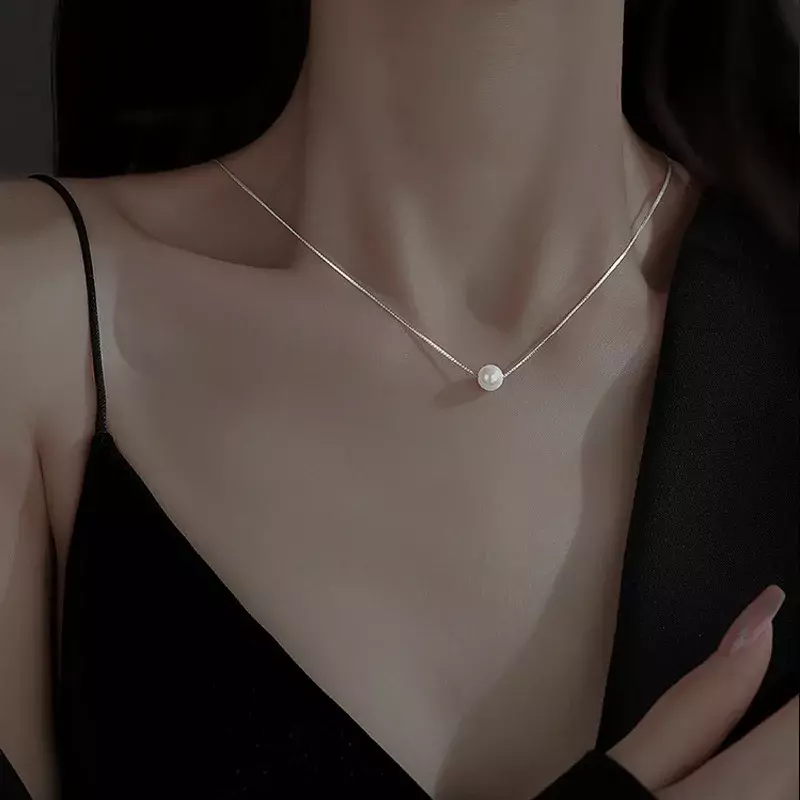 Женское ожерелье из серебра 925 пробы, с жемчугом