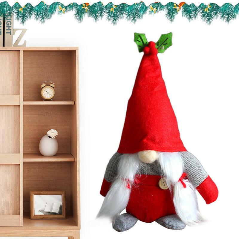 Dekorasi Gnome untuk rumah boneka menggemaskan Gnome lucu dekorasi Natal Gnome lembut boneka hewan untuk Desktop
