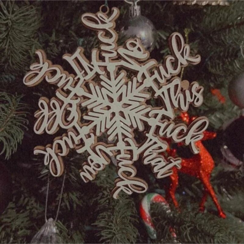4 Stück Schneeflocke Ornament Weihnachts schmuck weißer Elefant Geschenk freche Schneeflocke Weihnachten Schneeflocke Ornament