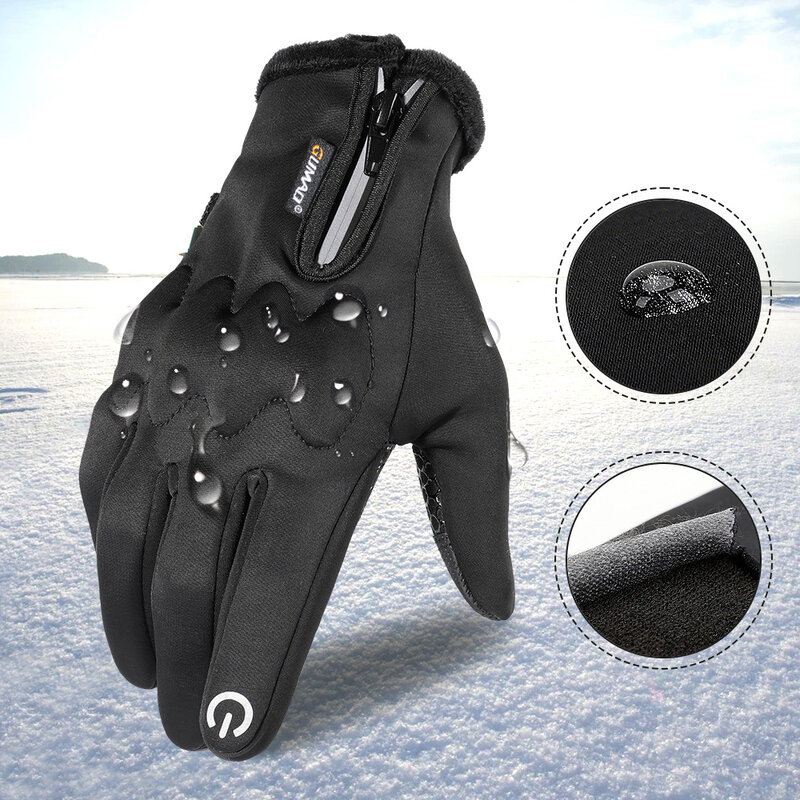 Зимние тактические перчатки для сенсорных экранов для мужчин и женщин, теплые ветрозащитные Нескользящие перчатки с закрытыми пальцами для катания на лыжах, холодной погоде, езды на велосипеде и вождения