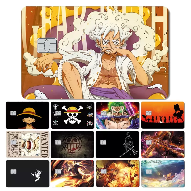 One Piece Luffy PVC Anime Credit Debt Bank Card Bus Card Front Film Skin Sticker Small Large No Chip