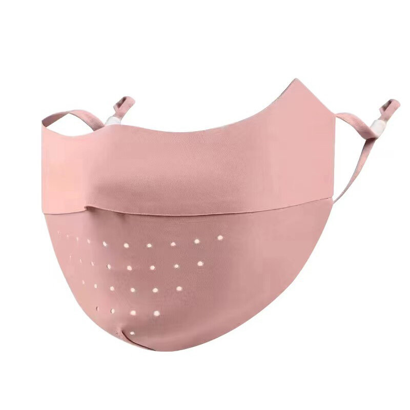 Summer Thin Style Seamless Ice Silk Sunscreen Mask For Women Anti-Uv Thin Breathable Full Face Sunshade Eye Protection Mask