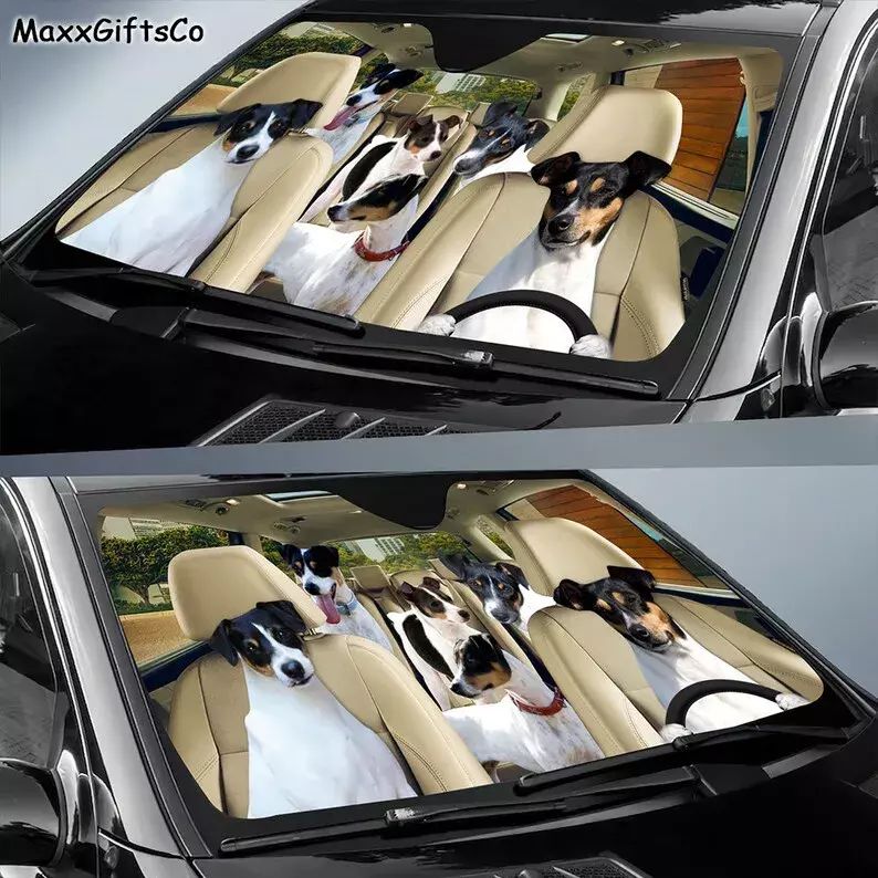 Parasol de coche de Terrier chileno, parabrisas de Terrier chileno, sombrilla familiar para perros, accesorios de coche para perros, decoración de coche, amor de perros