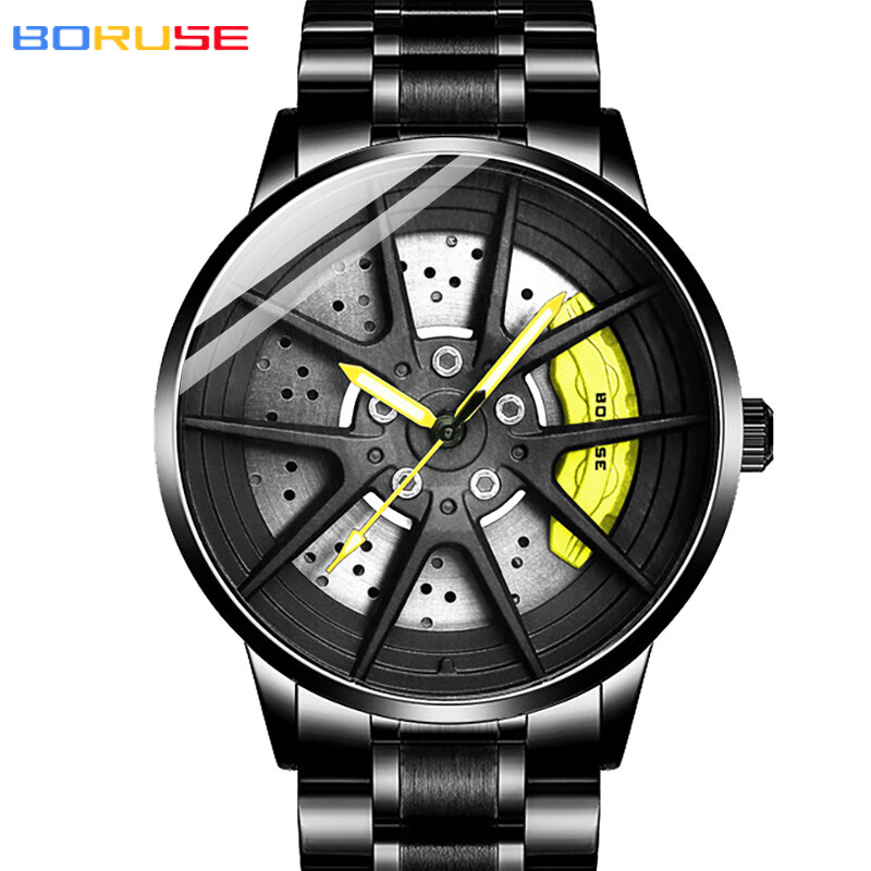 Boruse นาฬิกา2024สแตนเลสสตีลกันน้ำสำหรับผู้ชาย, นาฬิกาข้อมือควอทซ์ reloj hombre