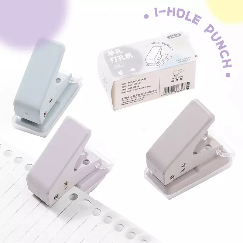 Single Ring Mini Hole Punch 1 Hole Cute Paper Punch Portable Round Hole Puncher Kawaii Office School Binding Supplies Stationery