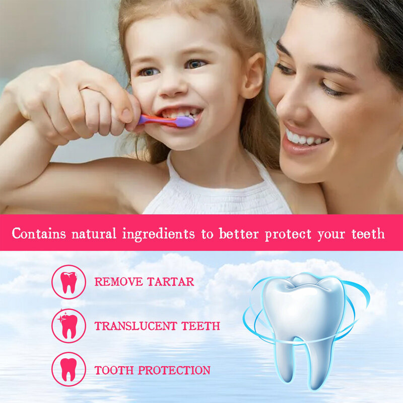 ยาสีฟันโฟมสำหรับเด็กฟันขาวลมหายใจสดชื่นทำความสะอาดล้ำลึกด้วยโฟมมูสคุณภาพดีฟลูออไรด์ป้องกันฟันผุ