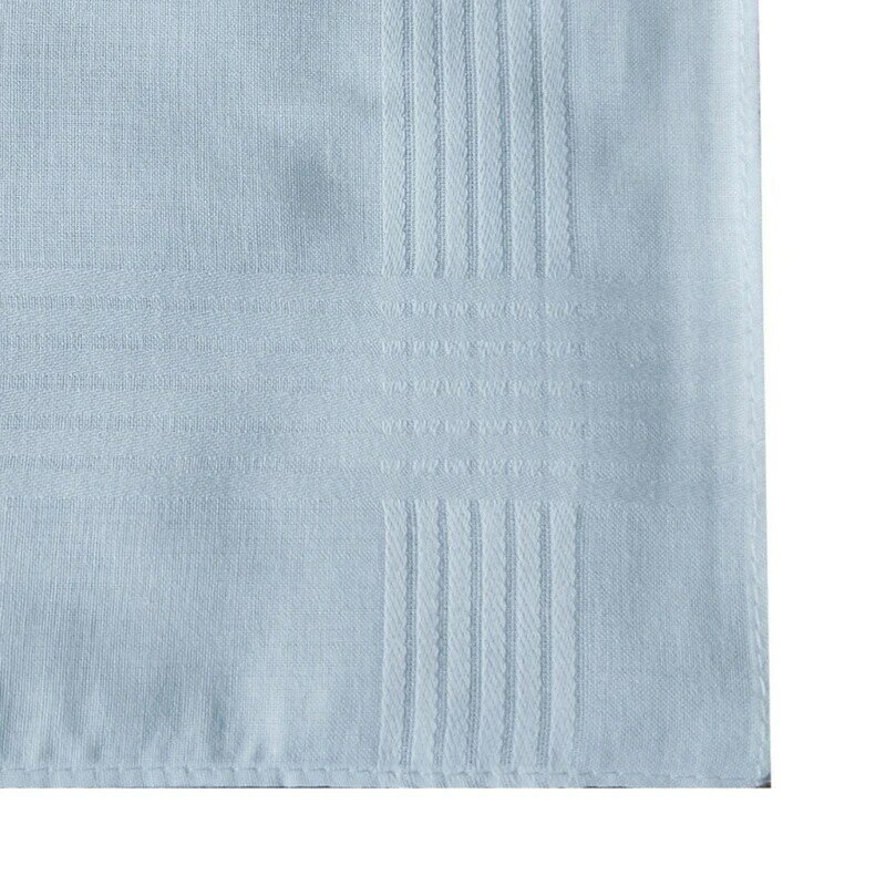 مناديل ماصة لينة منشفة مربعة الشكل منديل الرجال الأبيض عصابات Hankies العرق مسح منشفة جيب مربع 6 قطعة