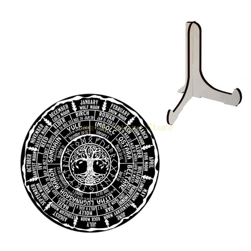 Деревянный знак «Колесо года», 10-дюймовый викканский календарь, Святочный алтарь, Небесный знак D0UA