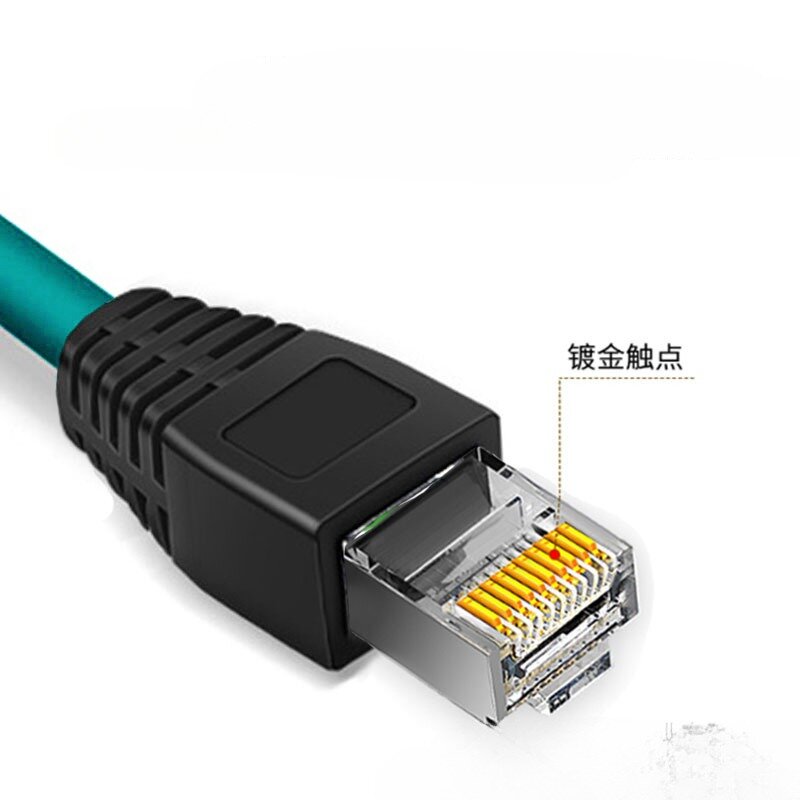 Kabel Ethernet industri M12 ke RJ45, kabel sensor kamera industri pengkodean tipe D 4-core, konektor M12
