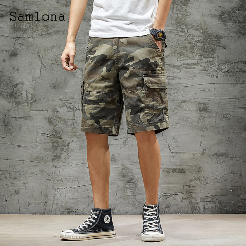 Large Size Men Camouflage Shorts Outdoor Casual Pockets Half Panties Male Summer Drawstring Beach Shorts Sexy Mens Clothing 2023