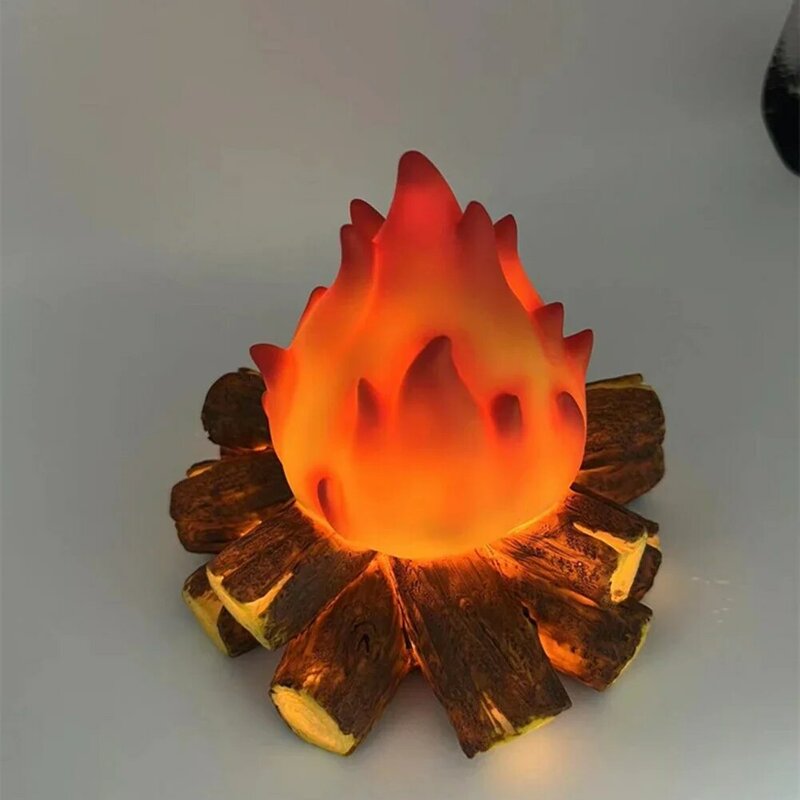 Simulation LED Charcoal Flame Lamps High Brightness Battery Powered Flameless Safe Night Light
