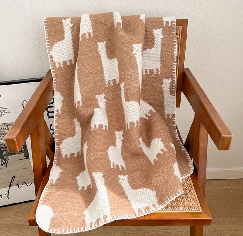 Coperta per bambini lavorata a maglia coperte da tiro nordiche per divano copriletto sul letto coperte per aria condizionata da viaggio in cotone morbido da Picnic