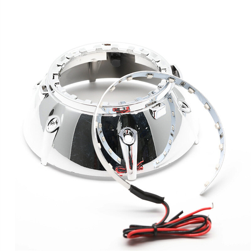 Kit de anillos de Halo LED de ojos de diablo, proyector de 2,5 pulgadas, Faro de coche, luces LED de 360 grados, lente Q5 Hela modificada, 2 uds.