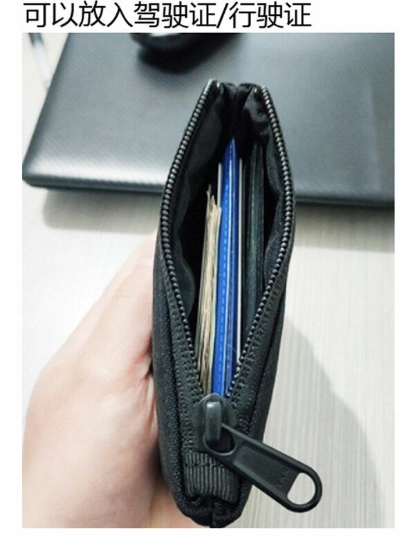 Porta-cartão de crédito masculino impermeável, carteira de pano de nylon mini porta-moedas durável EDC, casual, estilo japonês