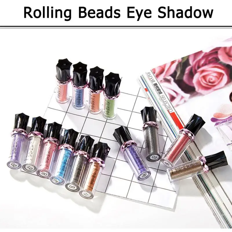 Palette di ombretti a rullo monocolore Glitter Pigment Loose Powder Eye Shadow Makeup Cosmetics Shimmer Palette