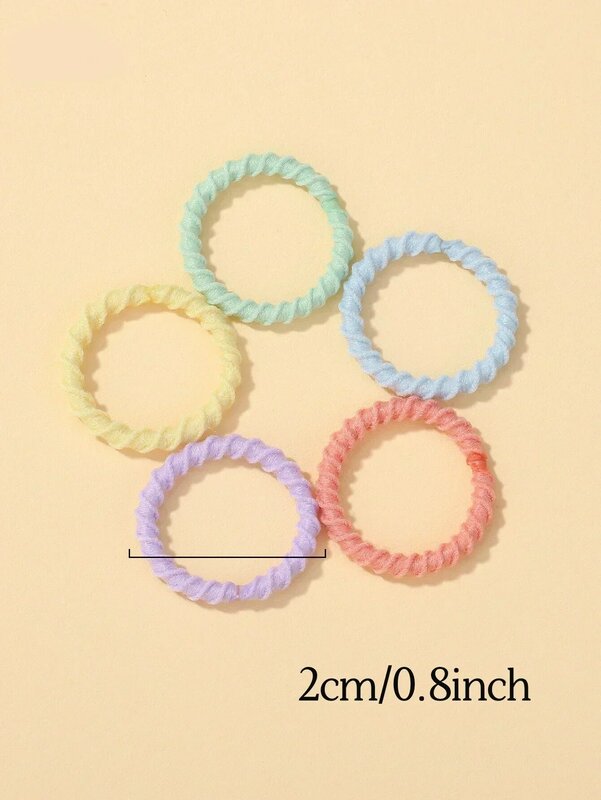 Candy Colorful Rubber Band Scrunchies Set, Anti-Hair, Pequeno Thumb Ring, High Elastic Thread, Toddler Thread, Baby, 100Pcs Lot