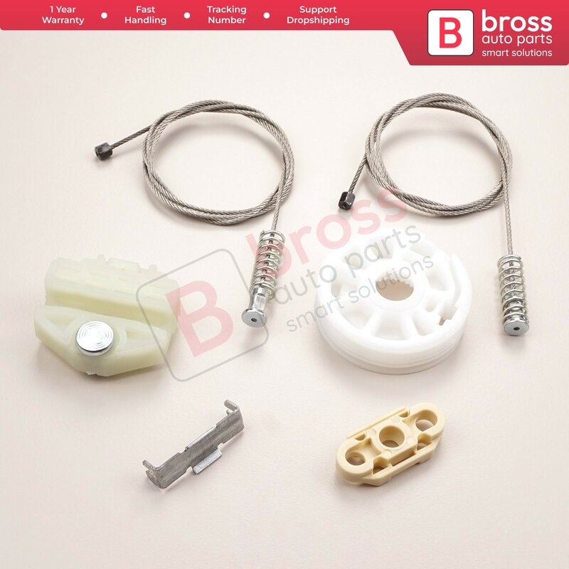 Bross Auto BWR880 Electrical Power Window Regulator Repair Kit Front Left or Right Door for Opel  Vauxhall Omega B 1994-2003