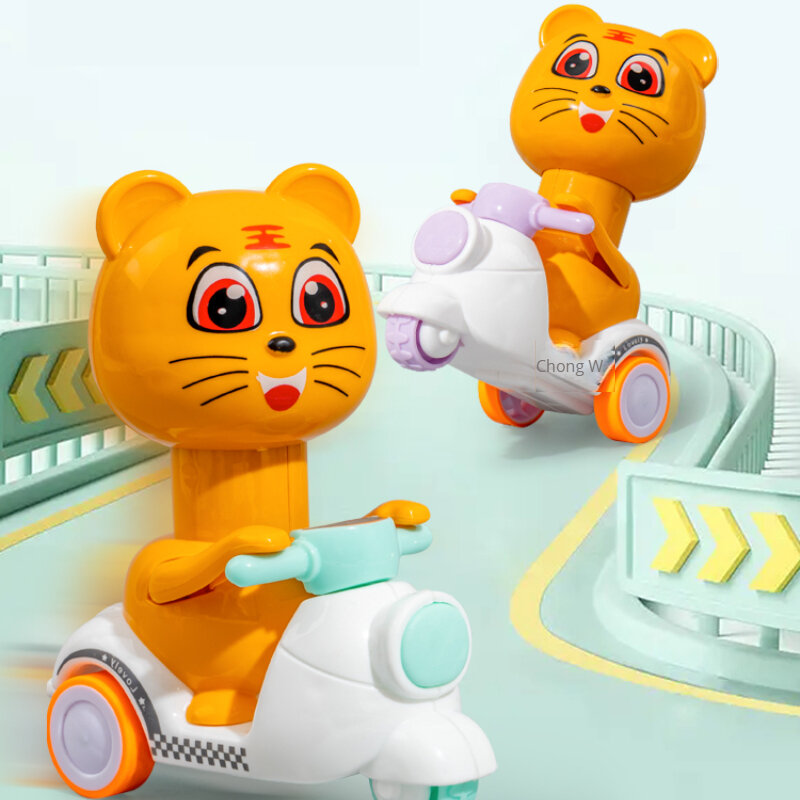 لطيف الكرتون لعبة سيارة الأطفال اللعب سيارات بطة صفراء دراجة نارية لغز بالقصور الذاتي سيارة الوالدين والطفل التفاعل الفتيان والفتيات اللعب