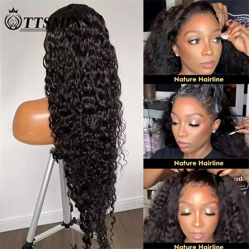 13x6 Water Wave Lace Front Wigs 13x4 Curly Human Hair Wigs HD Transparent Lace Wig Wig For Women Brazilian Precut With Baby Hair