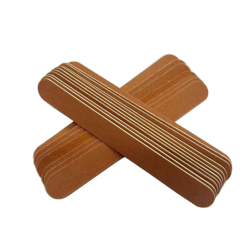50 szt. Drewniane pilniki do paznokci z pilniczek drewna brązowy pilnik do paznokci narzędzie do Manicure 180/180