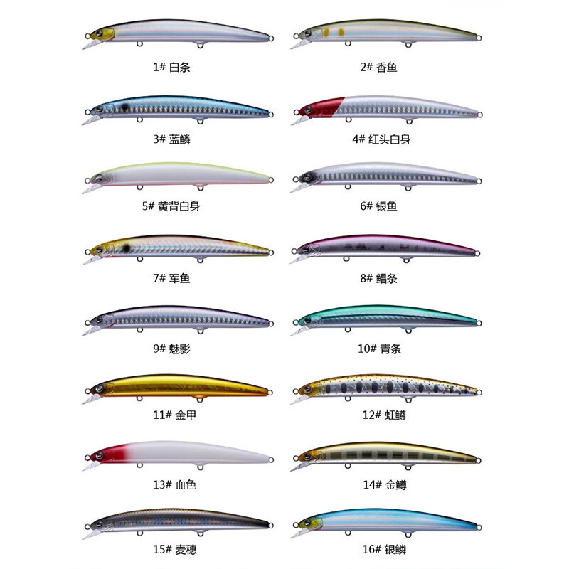 EWE-Flutuante Minnow Fishing Lures, Long Shot, Água rasa, Wobbler Artificial Suspenso, Isca Falsa, Tyrant II, S115, 125, 140F, 13g, 17g, 21g