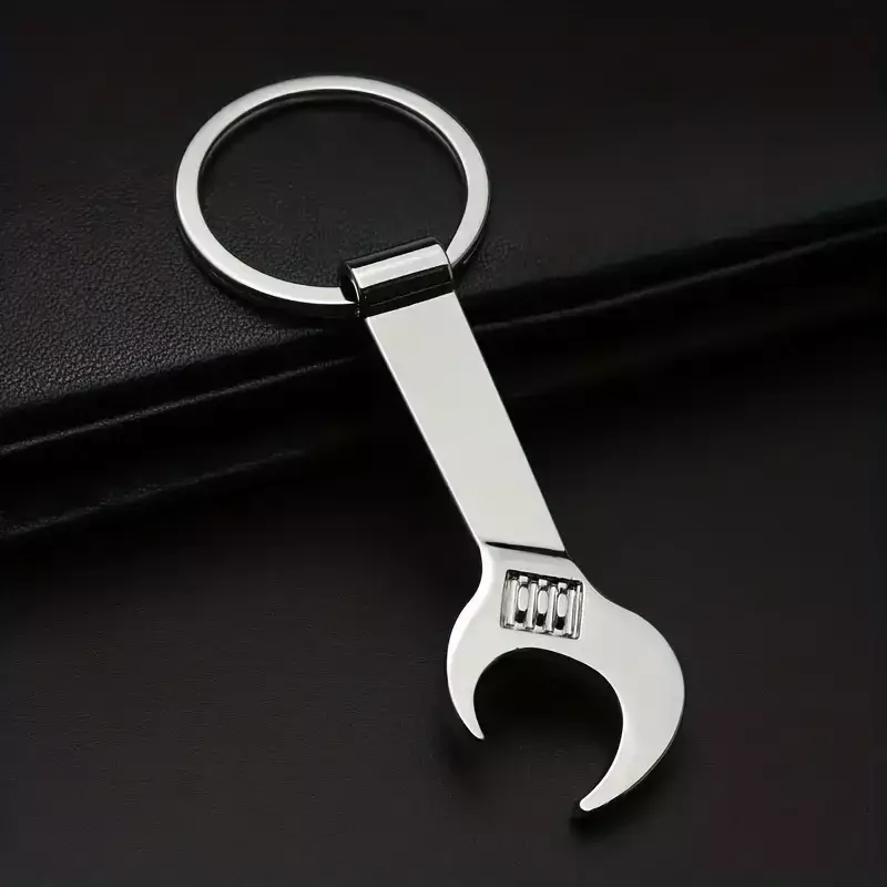 1pc Portable Keychain Bottle Opener, Metal Material, Wrench Shape