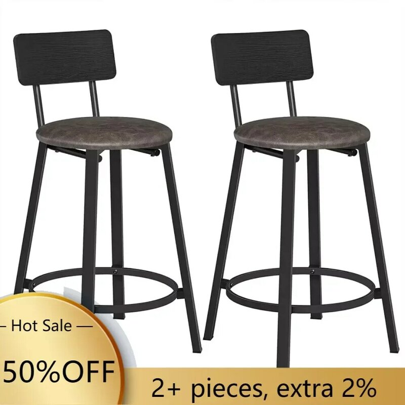 Stołki barowe krzesło 29.7-Cal stołki barowe z oparciem i podnóżkiem do jadalni blat kuchenny prosty montaż meble kawiarniane