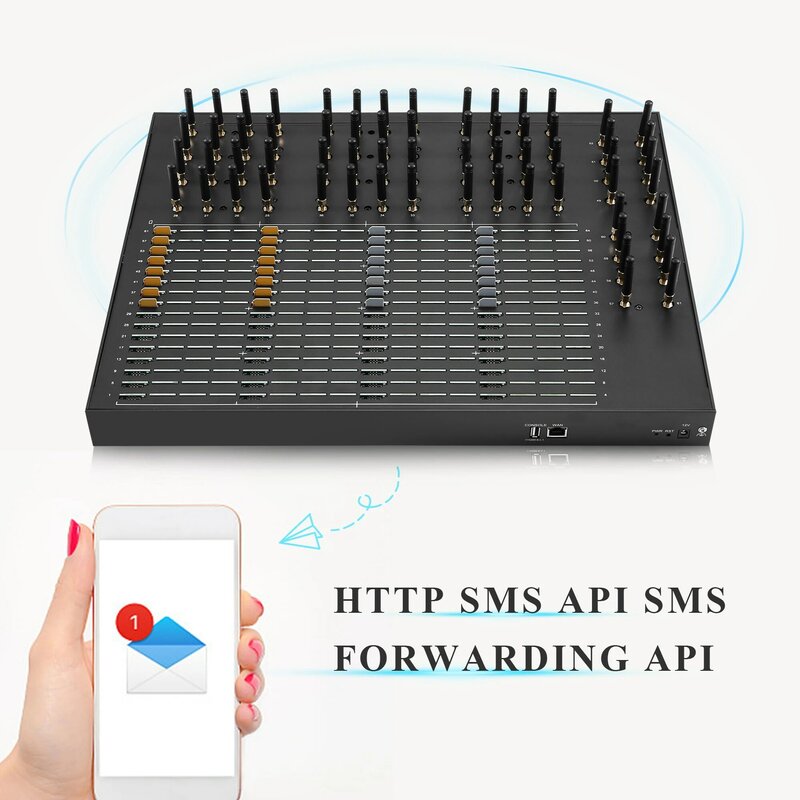 SMS 4G Lte 64 Ports 256 Sim Slots Sms Gateway Sim Machine Sms Marketing Device API SMPP HTTP For Bulk SMS