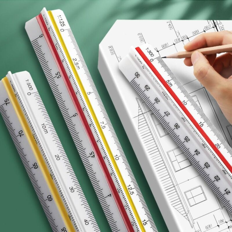 Three-edge Scale Triangle Large-scale Drawing indoor Architectural Drawing Magnifying Ruler Parallel t-shaped Garment Design