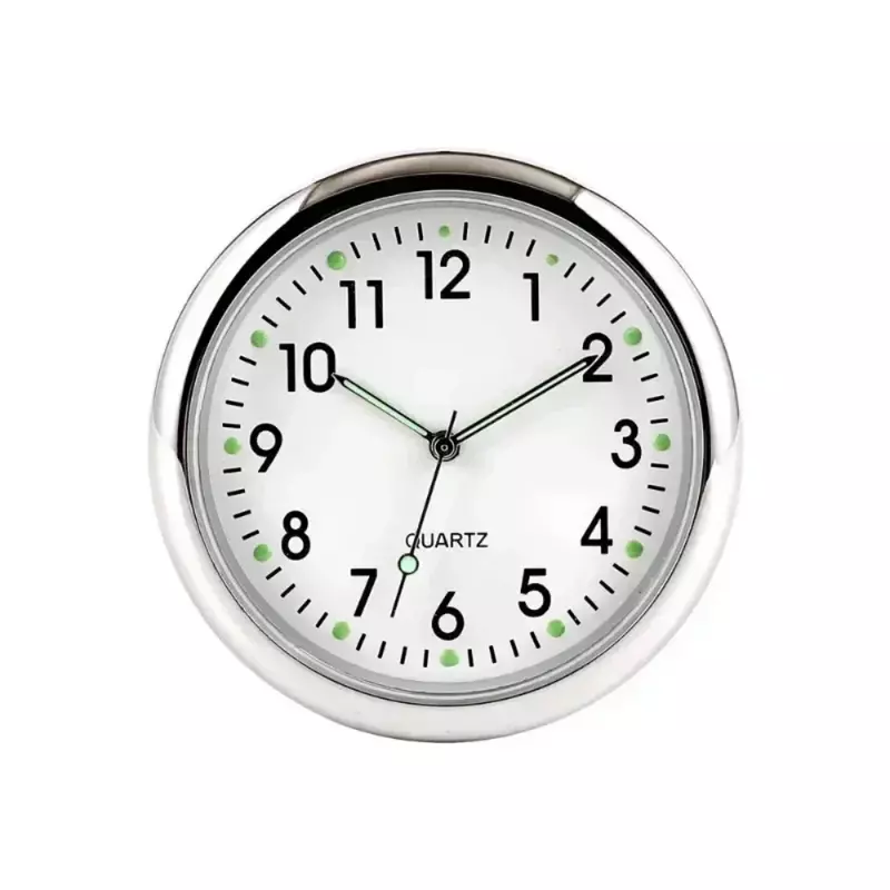 Uniwersalna okrągła zegar samochodowy przyklejana elektroniczny zegarek deska rozdzielcza Noctilucent dekoracja do samochodów samochód Accessary