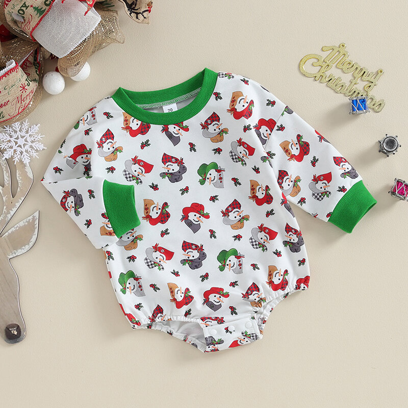 長袖クリスマスロンパース新生児、男の子の衣装、スウェットシャツ、最初のクリスマス服