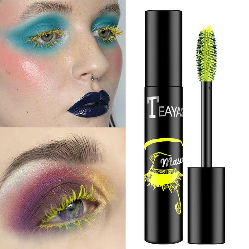 Fluorescent Green Ultra-fine Mascara Lasting Quick Curling Drying Eyelashes Eyes Mascara Extension Thick Makeup Waterproof V5F4