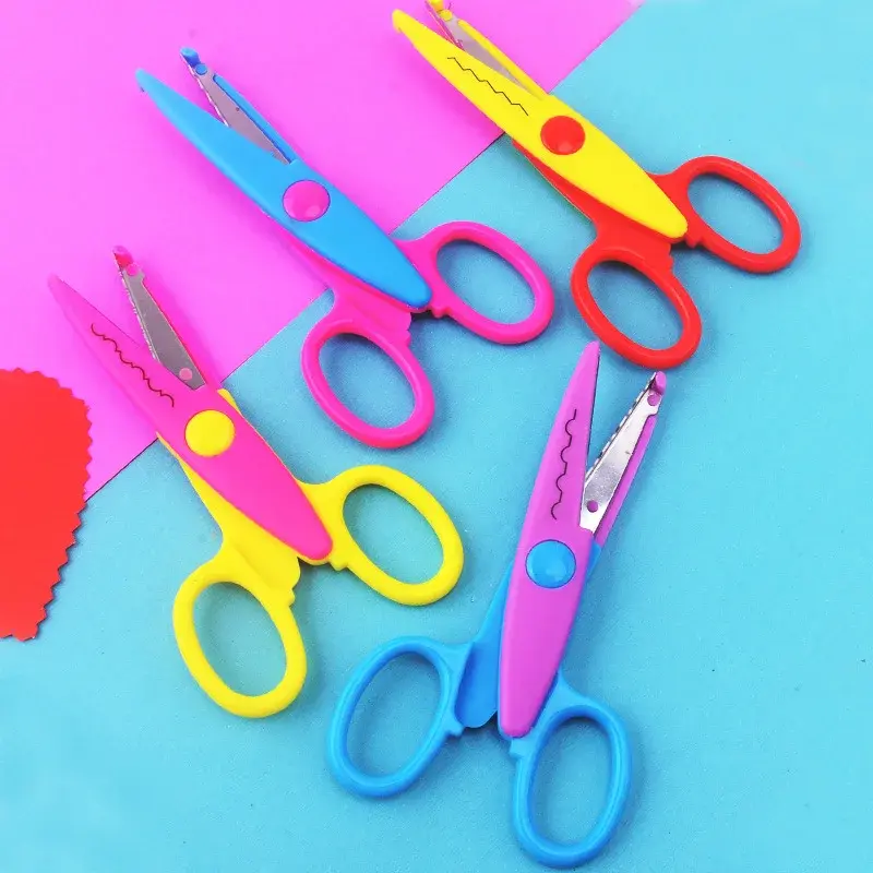 6 stylów minimalistyczne koronkowe nożyczki wzór falisty małe okrągłe głowy dzieci specjalne narzędzie artystyczne studenckie nożyczki