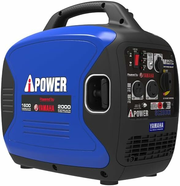 Generatore Inverter portatile A-iPower, 2000W Ultra silenzioso, pronto per camper alimentato A motore, conforme A EPA, ultraleggero
