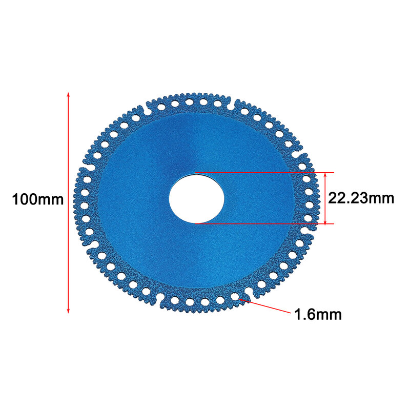 1Pc Brazed Diamond Saw Blade 100mm 22.23mm Cutting Disc For Steel Metal Stone Iron Rebar Aluminum Cutter Machine Power Tools