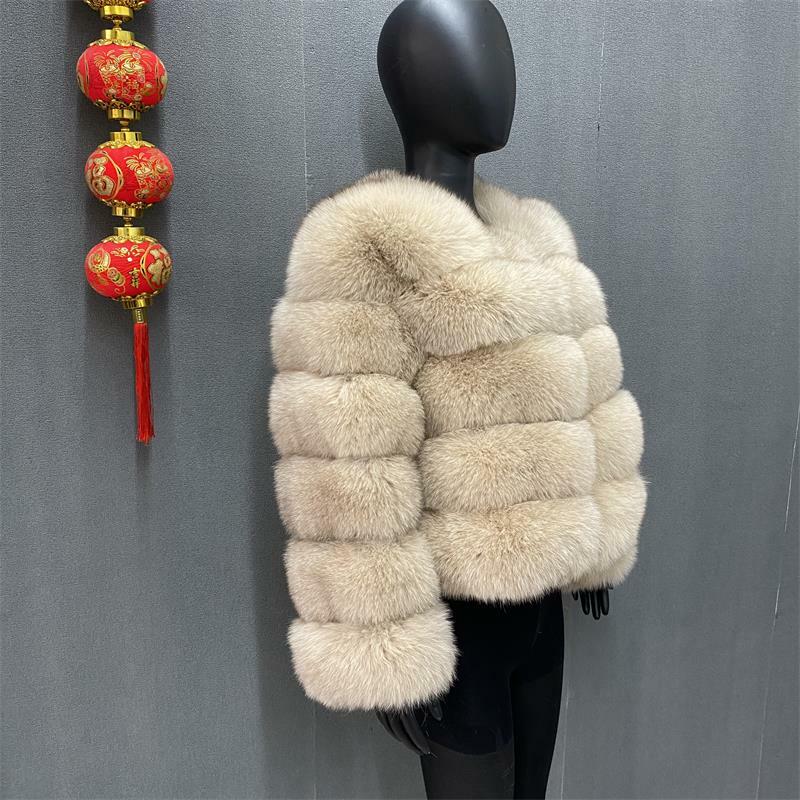여성용 진짜 모피 코트, 100% 천연 모피 재킷, 따뜻한 가죽 여우 모피 코트, 고품질 모피 조끼, 무료 배송