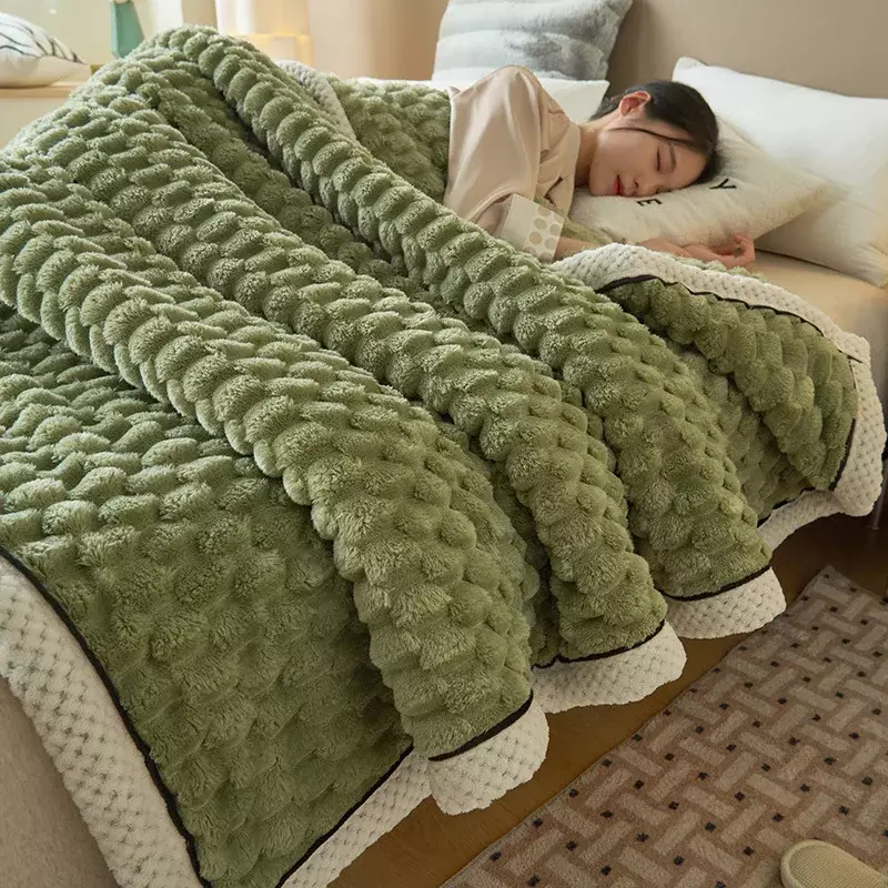 Одеяло из кораллового бархата, утолщенное зимнее одеяло, полотенце, одеяло, фланелевая теплая кровать, одинарное одеяло