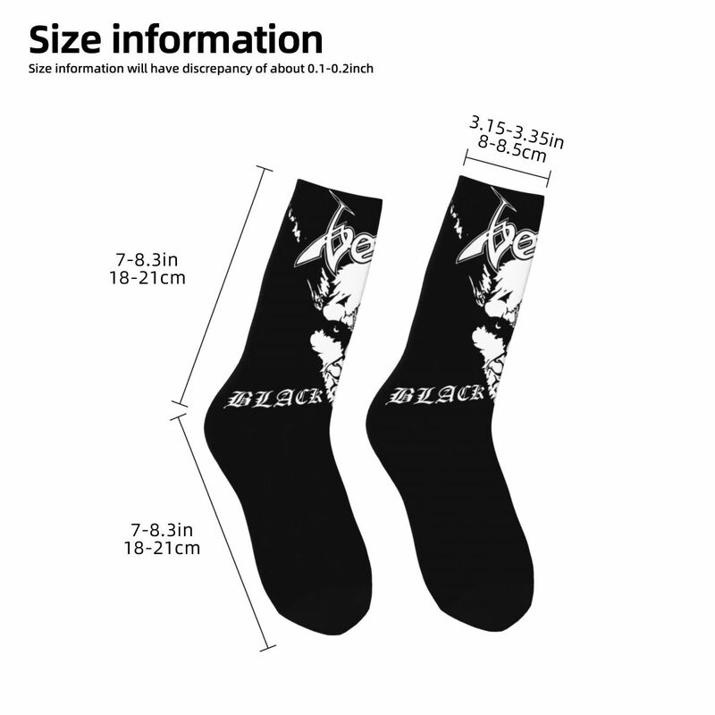 Venom kaus kaki pria, aksesori kaus kaki Crew desain tema Logo Metal hitam untuk pria, kaus kaki cetak fleksibel