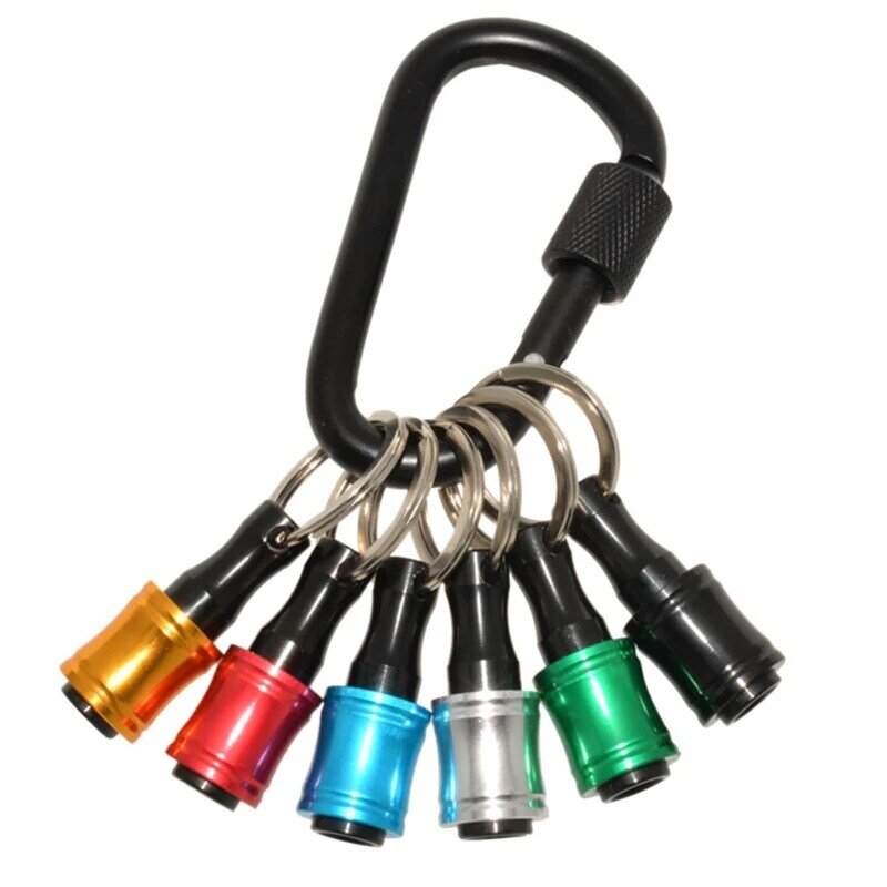 6Pcs 1/4inch Hex Shank Screwdriver Bits Holder Extension Bar Drill Screw Adapter Quick Release Keychain