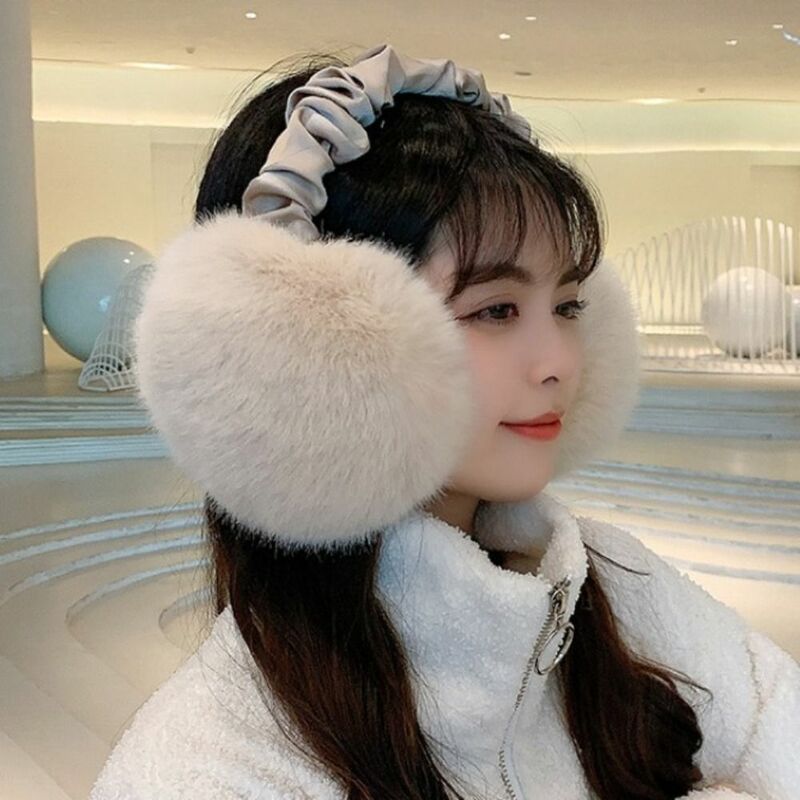 Warm Plush Ear Cover New Anti-freeze Foldable Winter Earflap Keep Warm Solid Color Ear Muffs Ladies