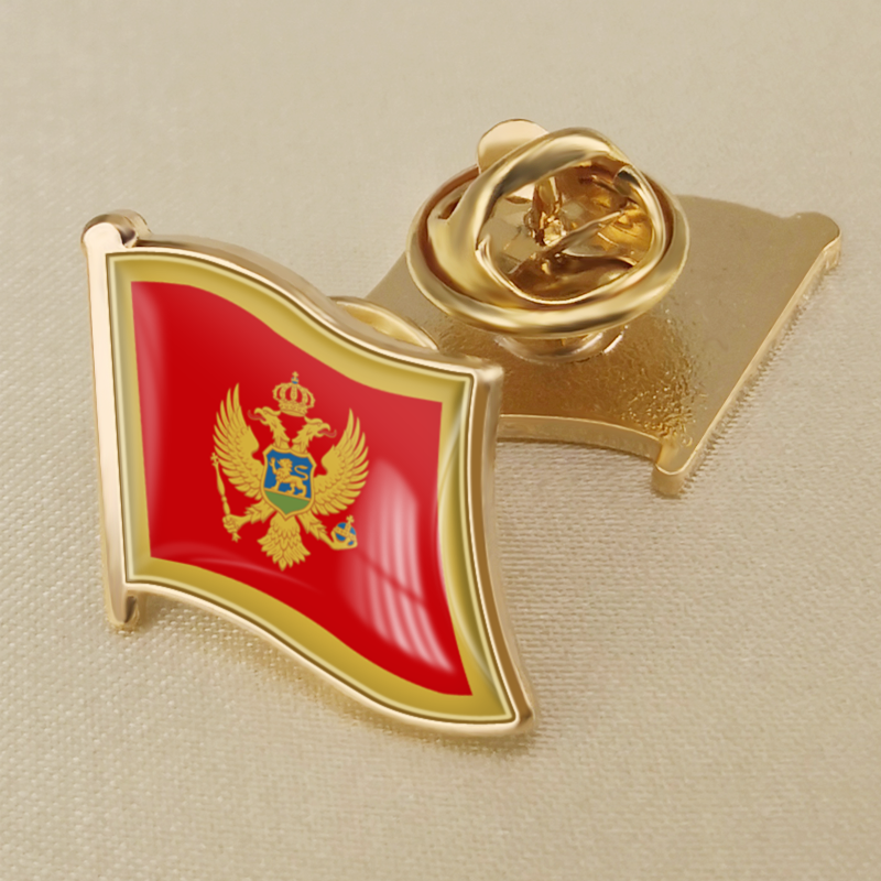 Montenegro Montenegrins Flag National Emblem Brooches Badges Lapel Pins