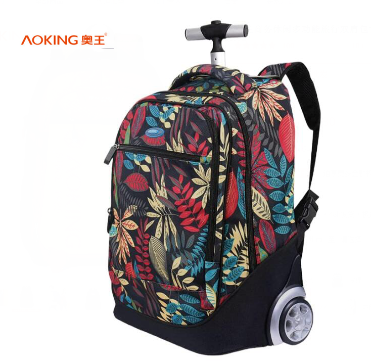 Aoking-mochila enrollable escolar para niños, morral para ordenador portátil de 18 pulgadas, bolsa de equipaje rodante escolar, bolsa con carrito para niñas