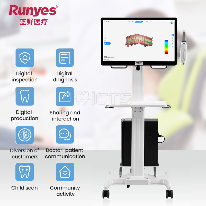 Runyes-IOS-11 Scanner Intraoral, Design Ergonômico do Scanner, Digitalização Rápida, Fácil Desmontagem, AI Intelligent Scanning