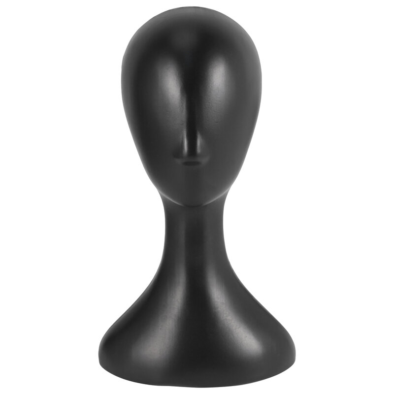 Testa di parrucca da donna in plastica alta testa modello femminile testa nera