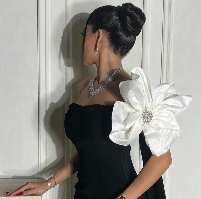 Jirocum-Vestido de baile sem alças preto feminino, vestido floral sereia festa, comprimento do tornozelo, sem mangas, vestidos formais, 2021