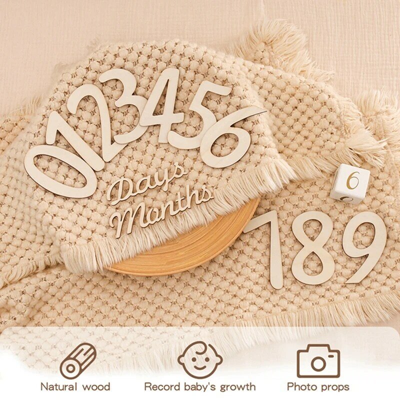 Baby Milestone Cards Wood Milestone Photography Growth Commemoration Baby Accessories Milestones Memorial Monthly Gift for Baby