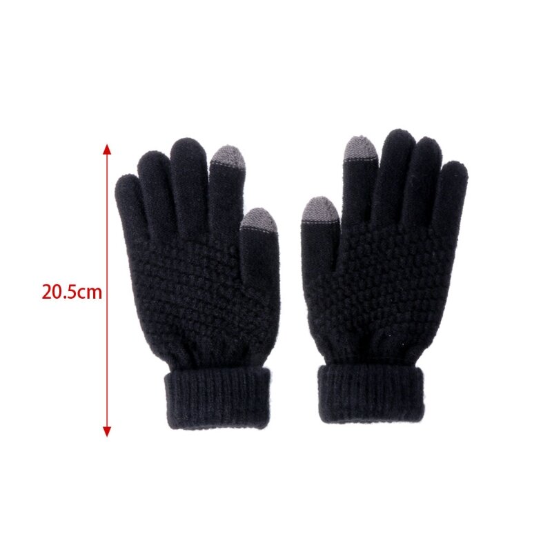 Winter Knitting Gloves Women Full-Finger Gloves Outdoor Skiing Cycling Gloves