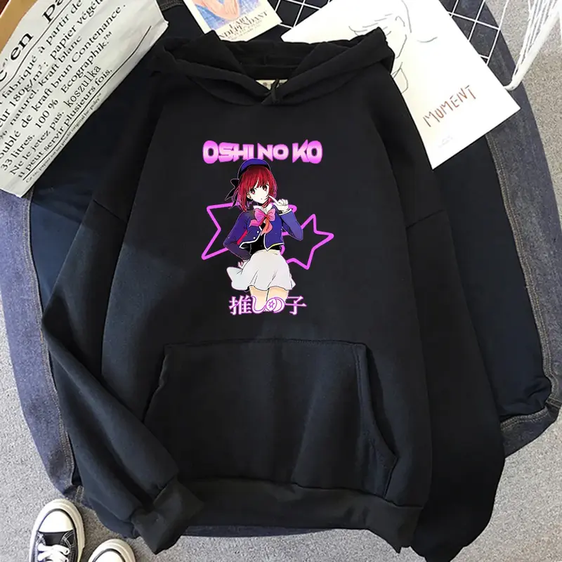 Oshi no Ko Kana Anime Hoodie Women Funny Girl Hoodied Cartoon Pullover Tops Long Sleeve Pocket Comfortable Female Sweatshirts