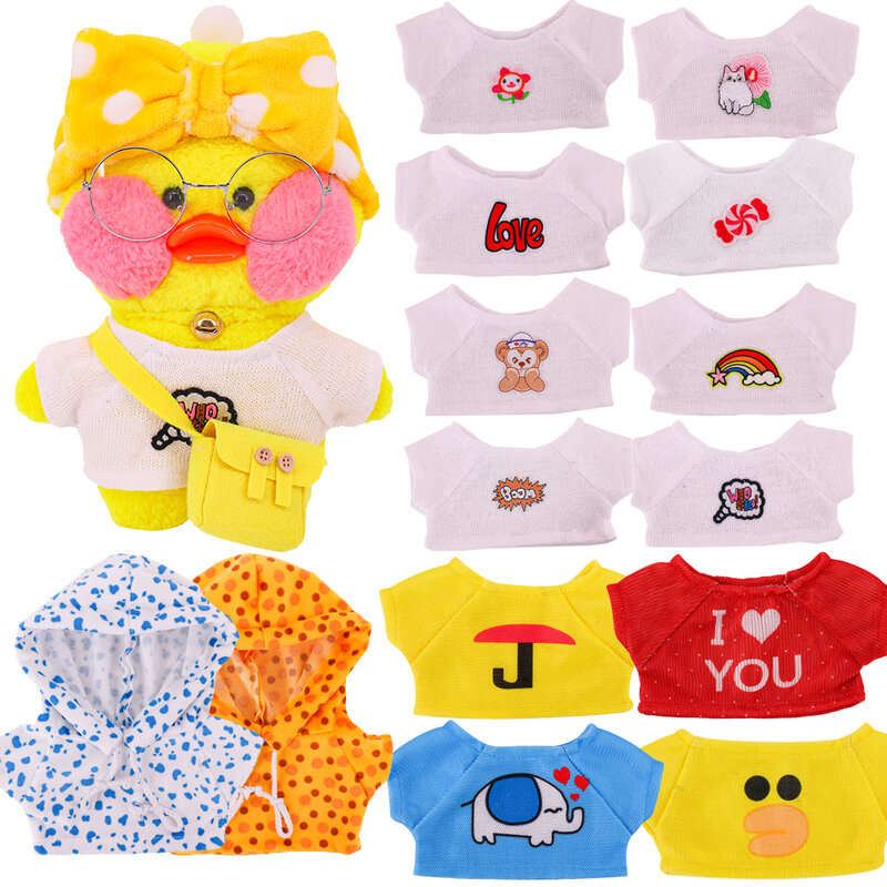 30cm kawaii cafe pato roupas de boneca camisetas com capuz design exclusivo lalafanfan pato boneca animal brinquedos aniversário presente diy para crianças